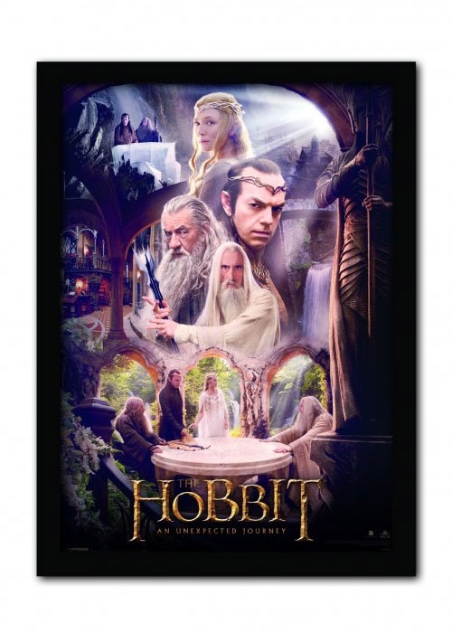 foto Der Hobbit Poster - Der Wei�e Rat, im Rahmen
